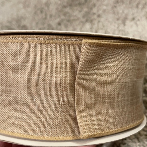 Celebrate it Tan light brown Wired Ribbon 2.5 in - Picture 5 of 6